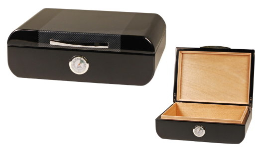 Basic Humidor Schwarz Carbon 25 glänzend